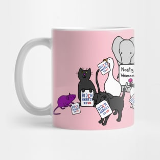 Animals with Biden Harris Signs Supporting Kamala Harris Mug